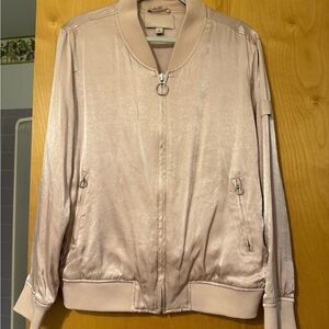 Calvin Klein Jeans Blush Satin Bomber Jacket